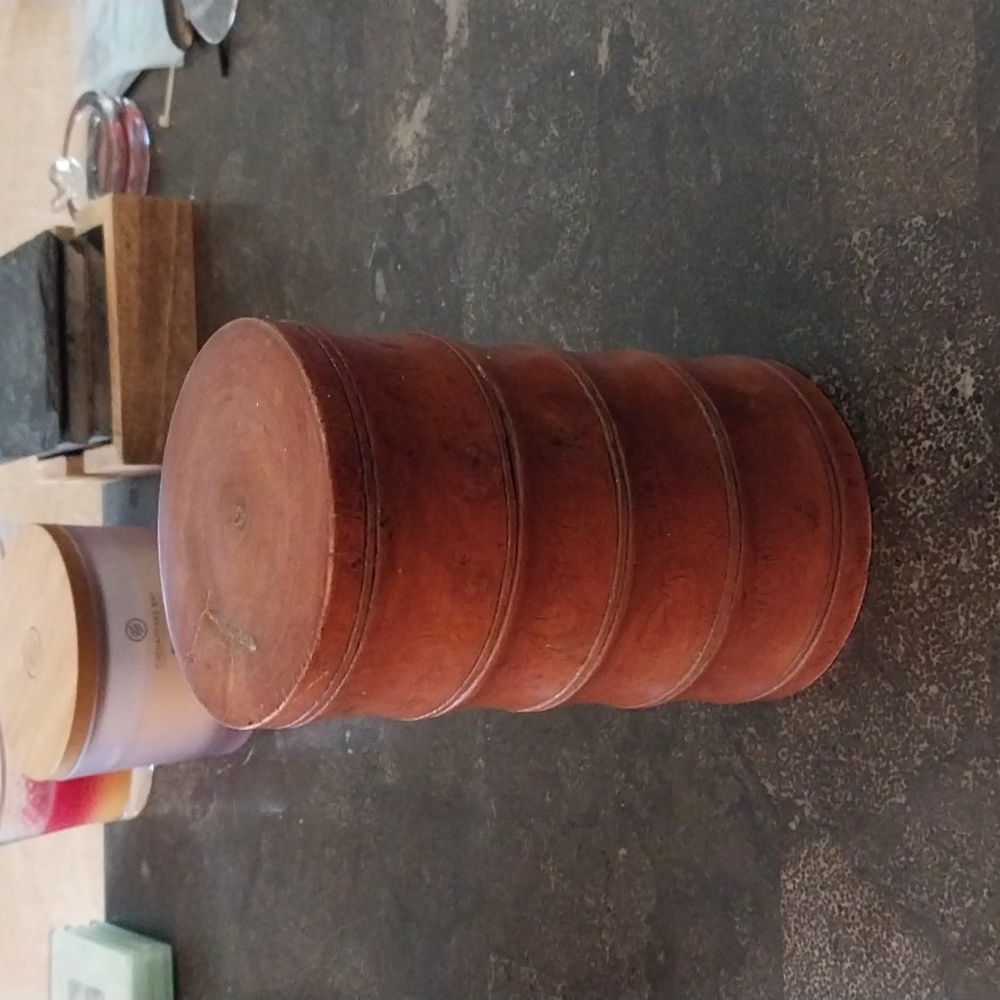 Rare Vintage Four Tier Bamboo Tea Caddy